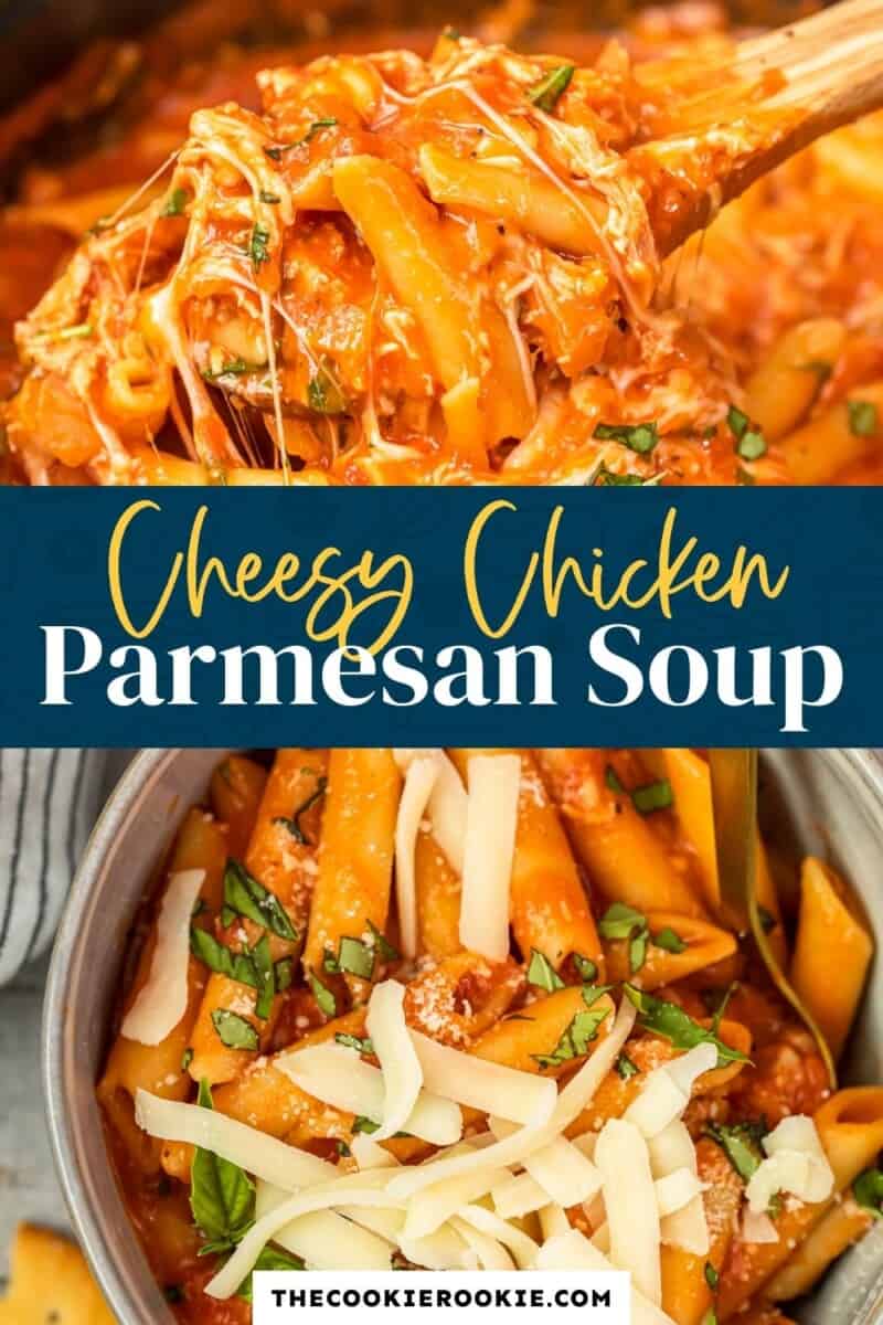 chicken parmesan soup pinterest collage