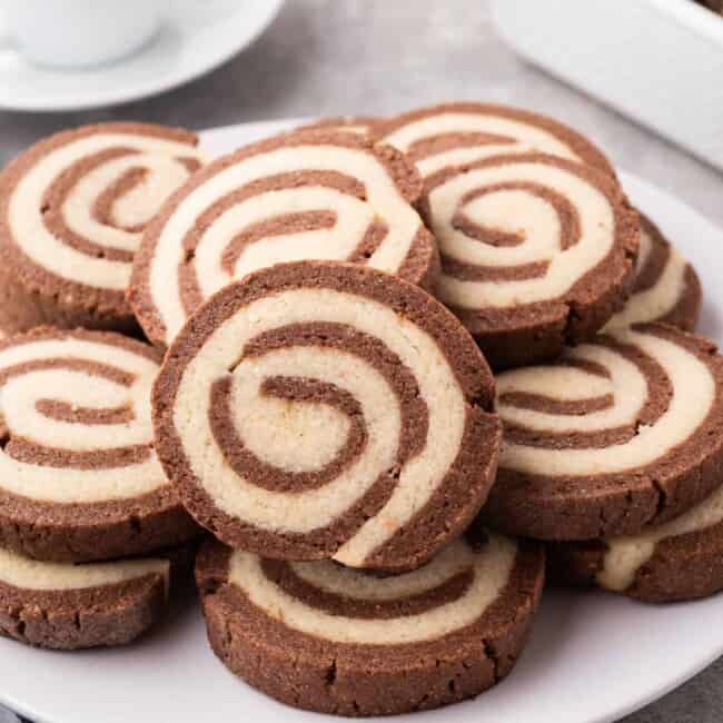 platter with pinwheel cookies