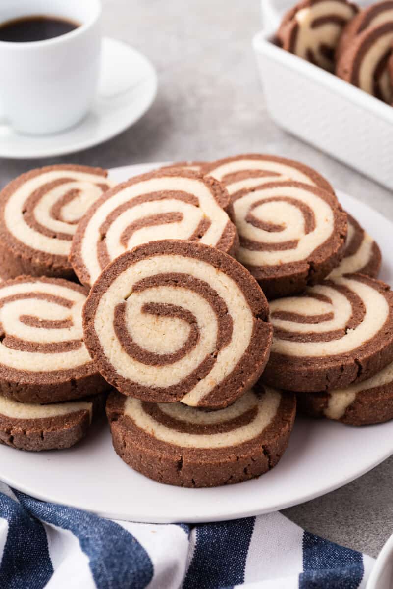 platter with pinwheel cookies