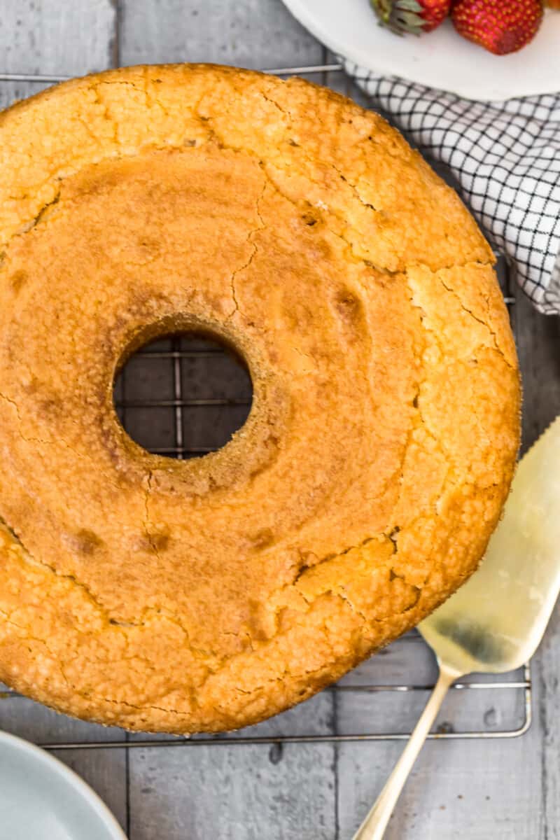 overhead image of pound cake