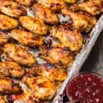 cranberry chicken wings baked on sheet pan