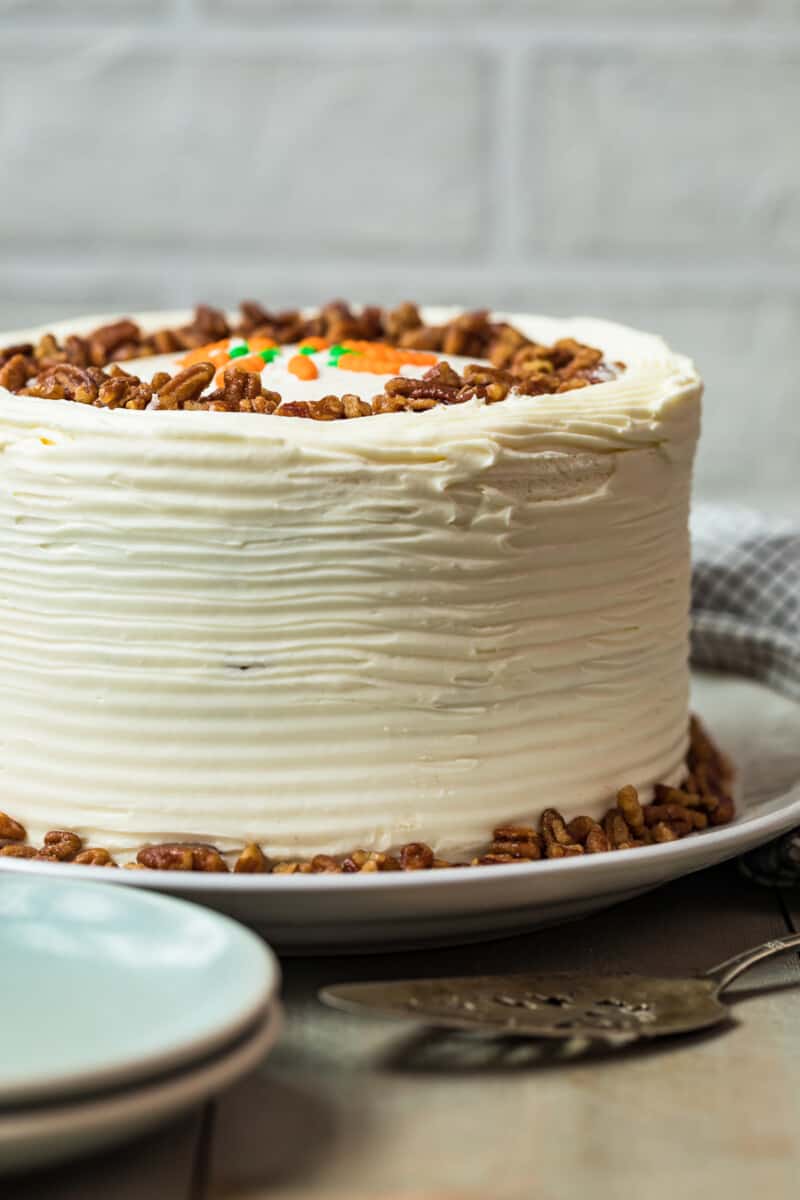 homemade carrot cake with nuts