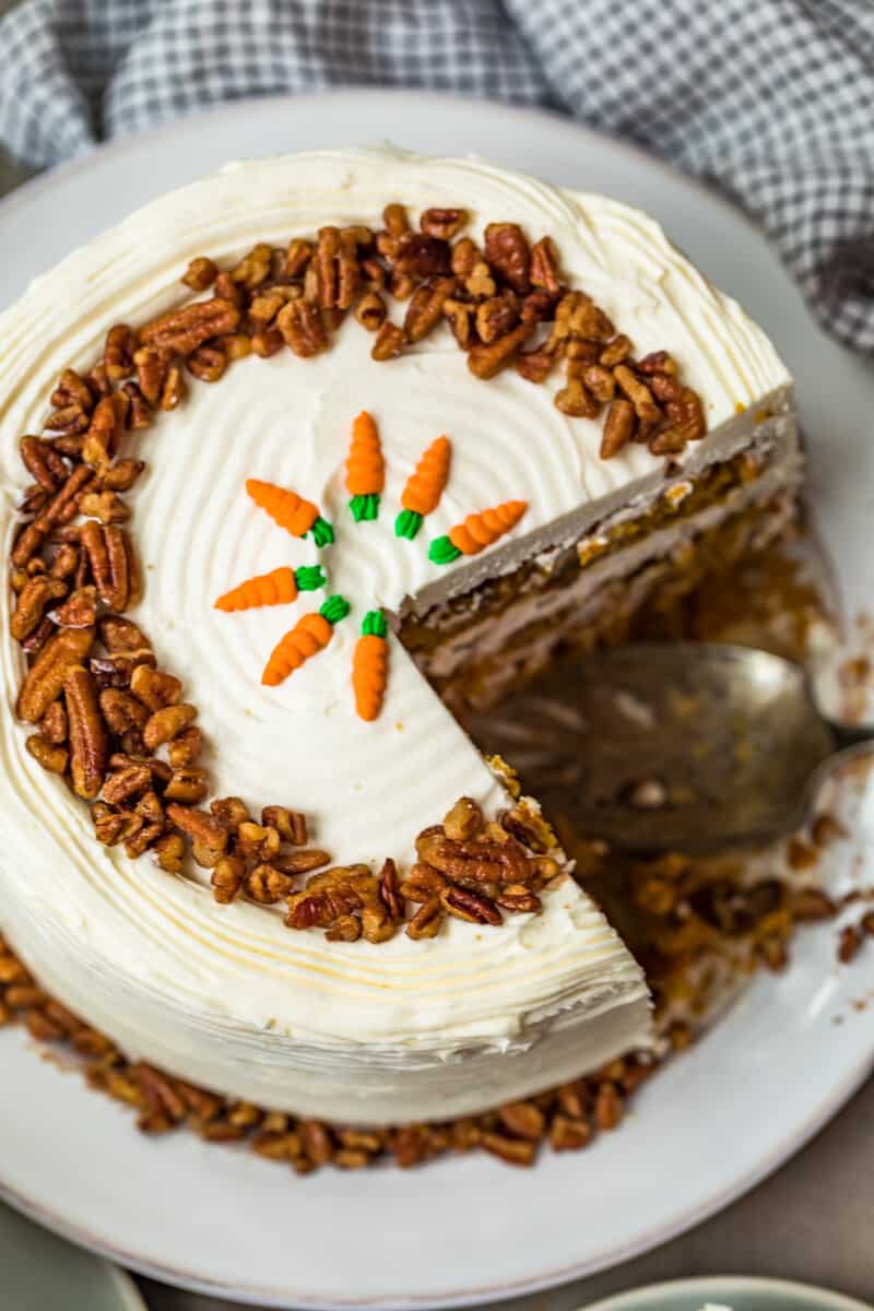 overhead image of carrot cake