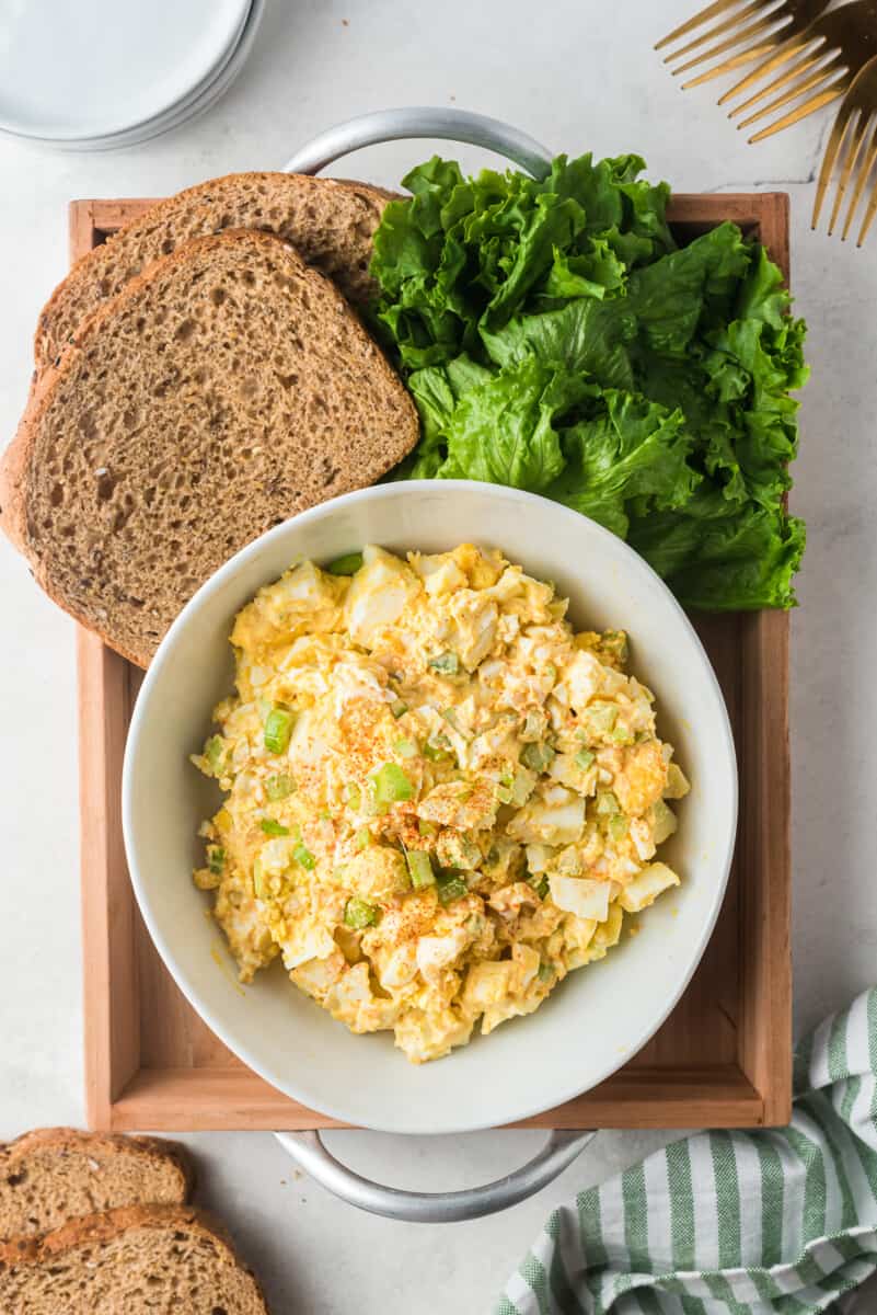 instant pot egg salad in bowl