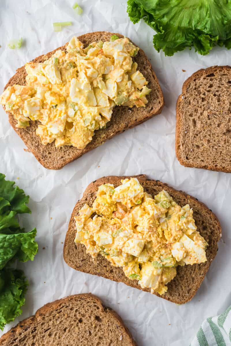 egg salad on wheat bread