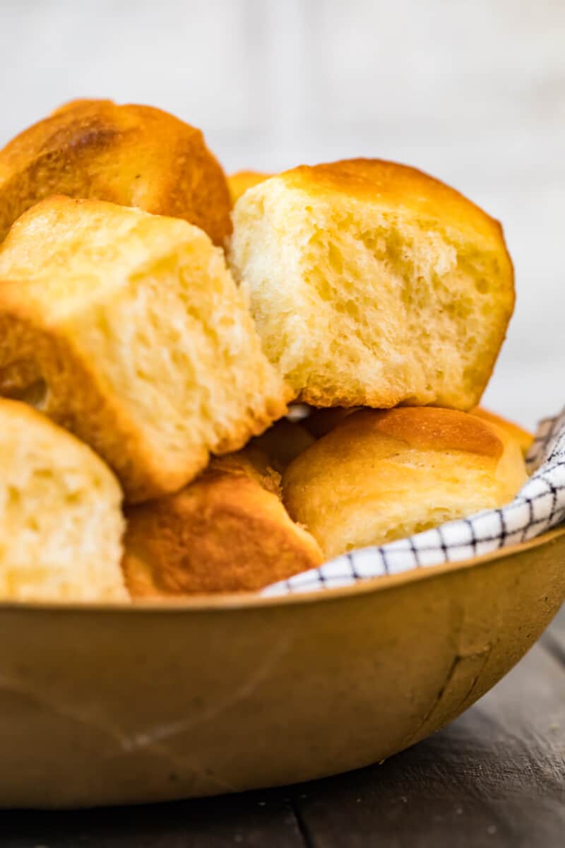 bowl of make ahead yeast rolls