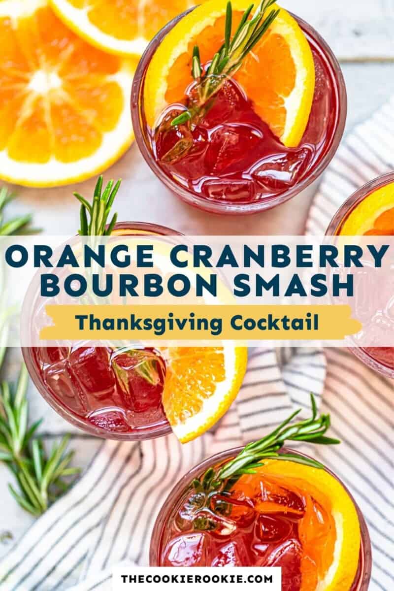 orange cranberry bourbon smash pinterest collage