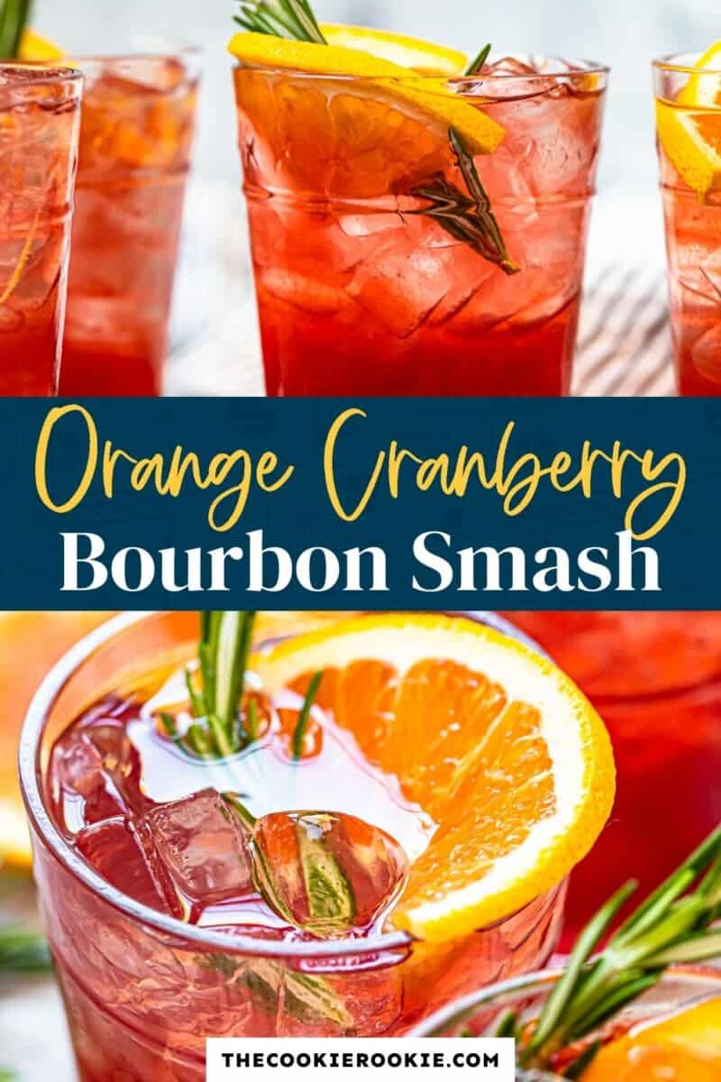 orange cranberry bourbon smash pinterest collage