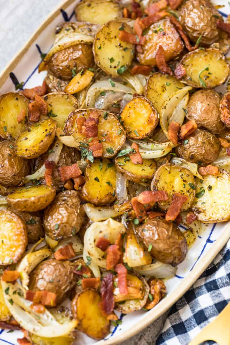 platter with red potatoes