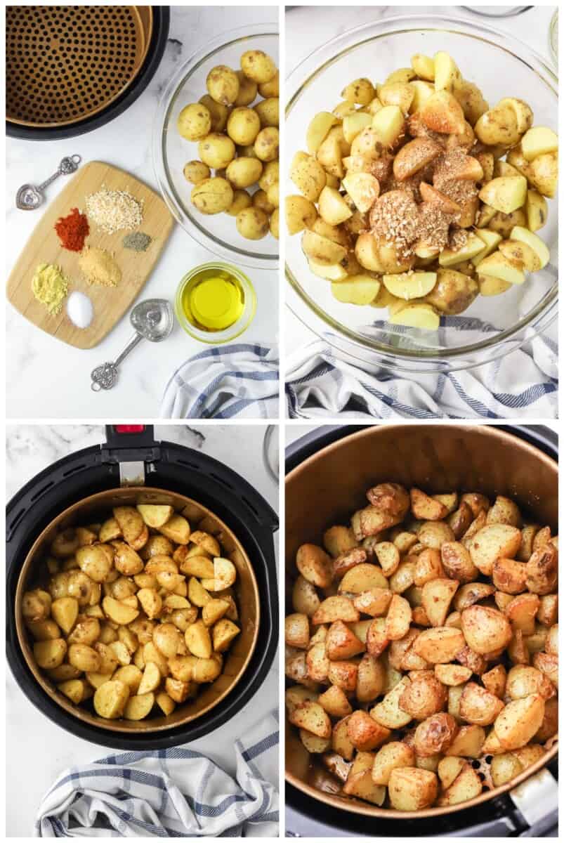 step by step photos of how to make air fryer potatoes