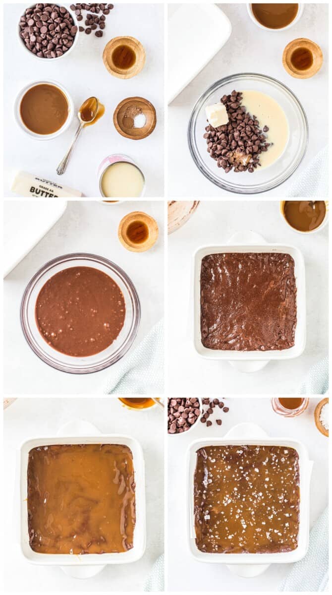 step by step photos for caramel chocolate fudge