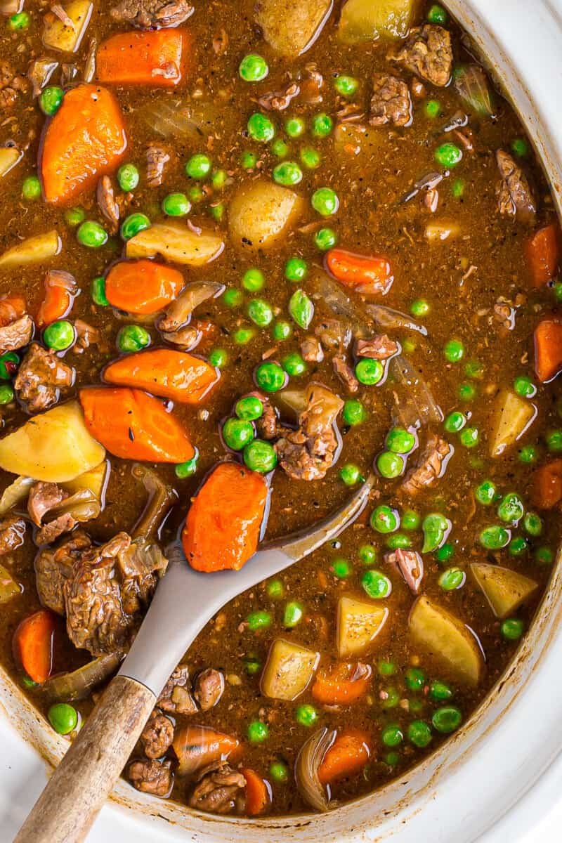 crockpot beef stew in slow cooker