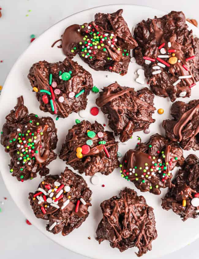 crockpot candy on white plate