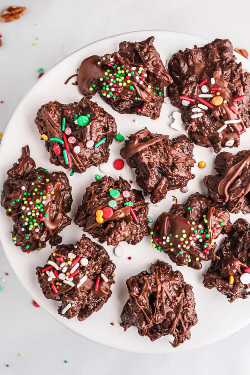 crockpot candy on white plate