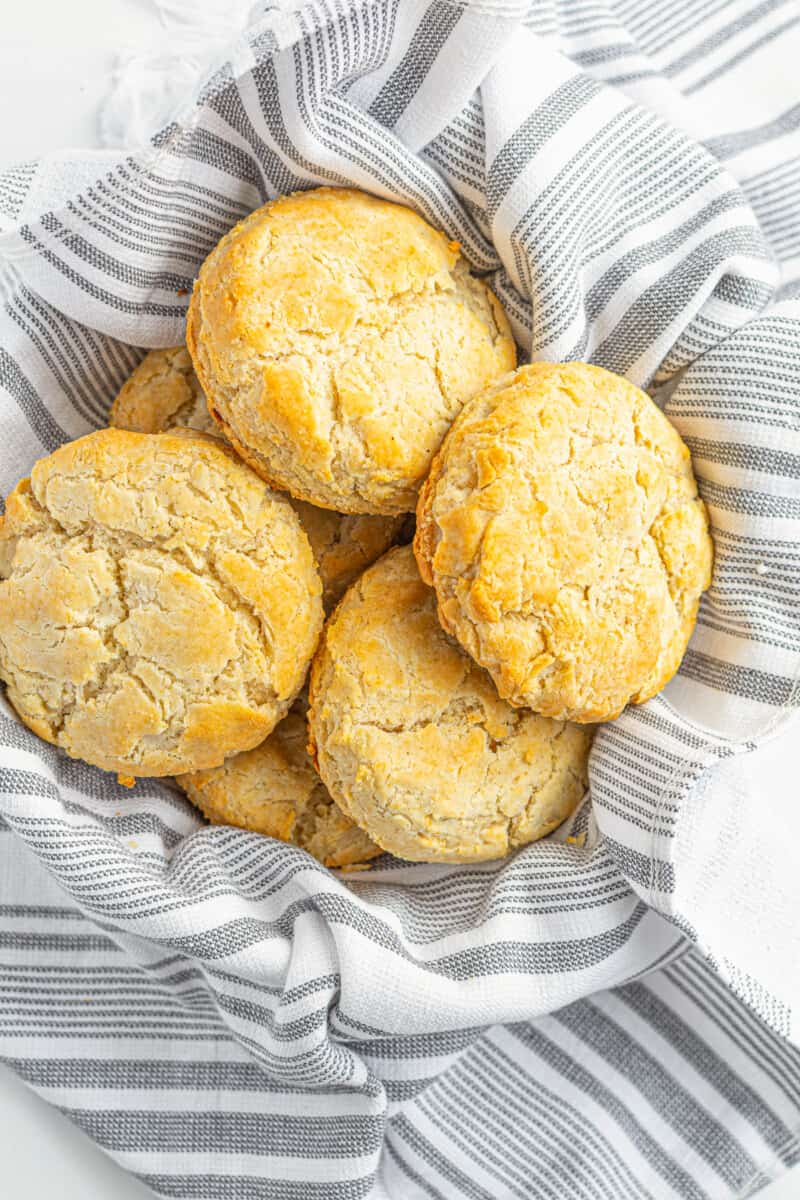 gluten free buttermilk biscuits in basket