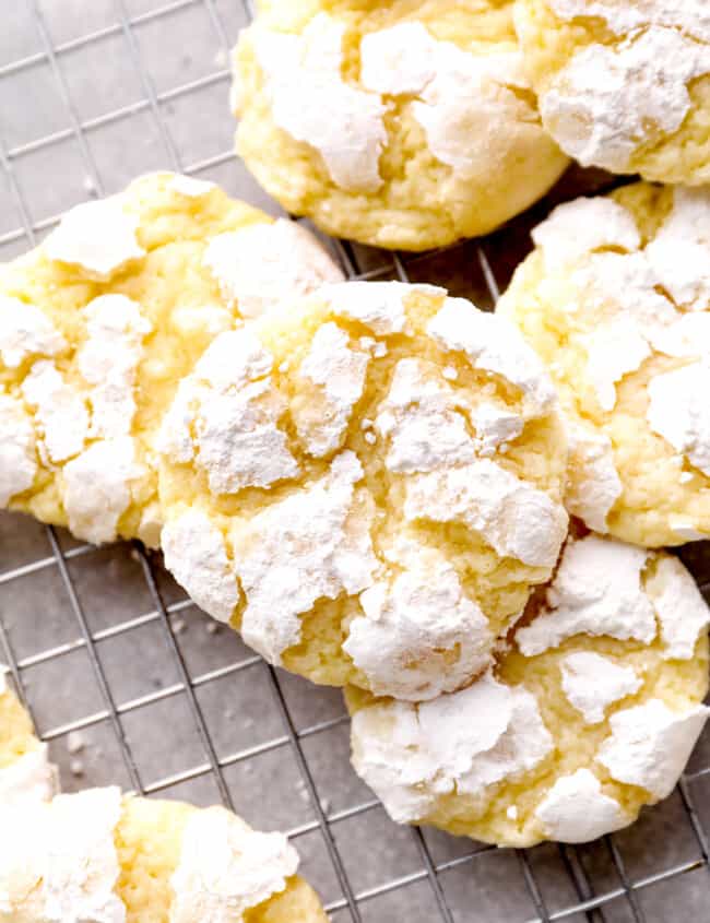 gooey butter cookies with powdered sugar