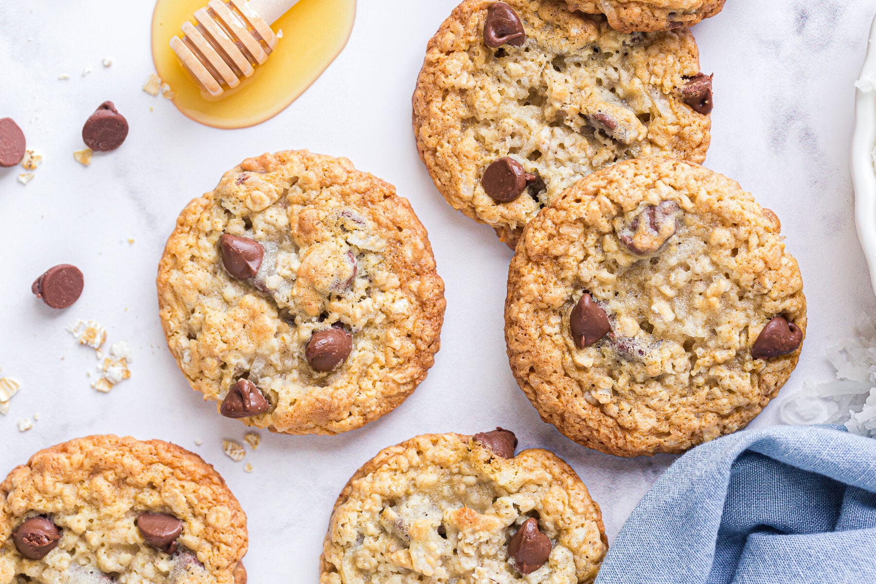 oatmeal chocolate chip cookies with honey