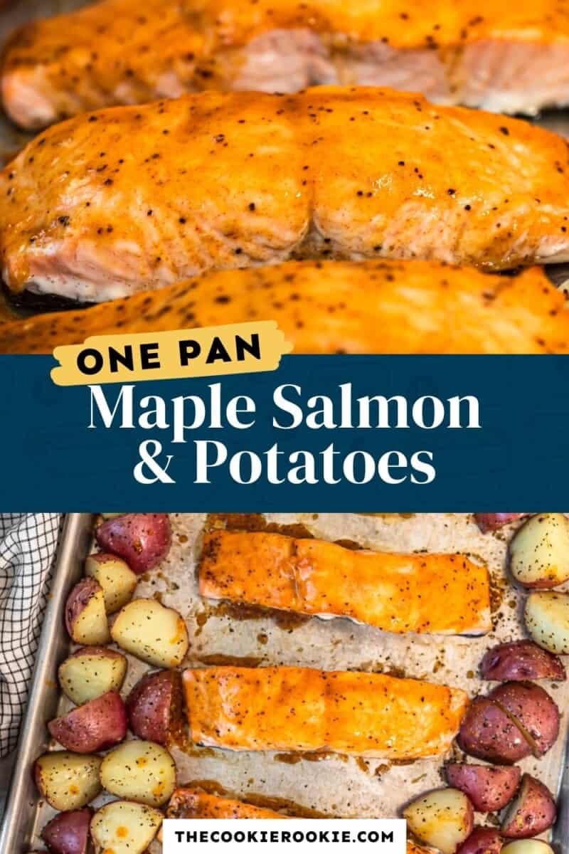 maple glazed salmon pinterest collage