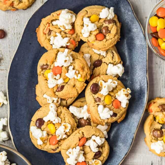 movie night cookies on platter