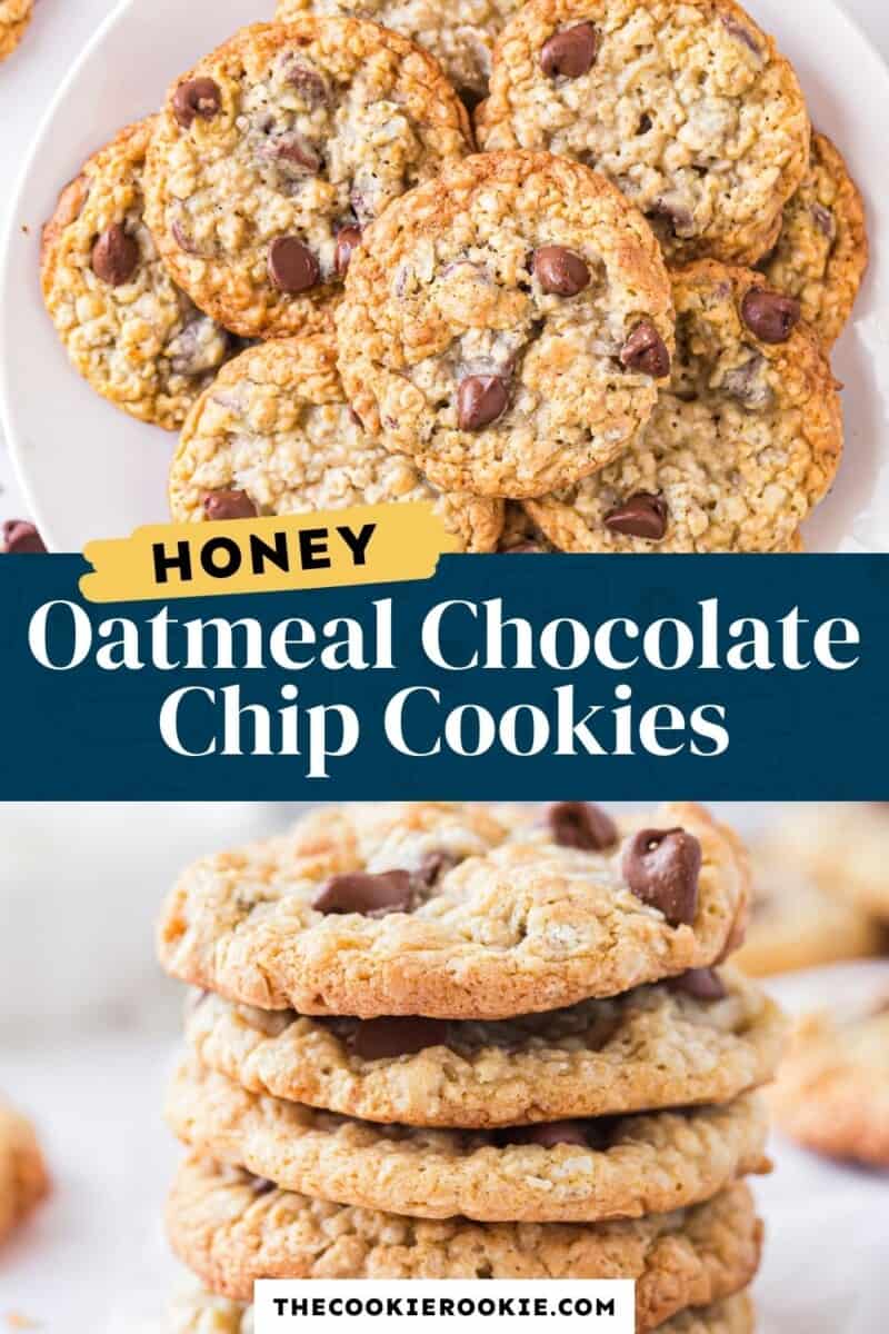 honey oatmeal chocolate chip cookies pinterest