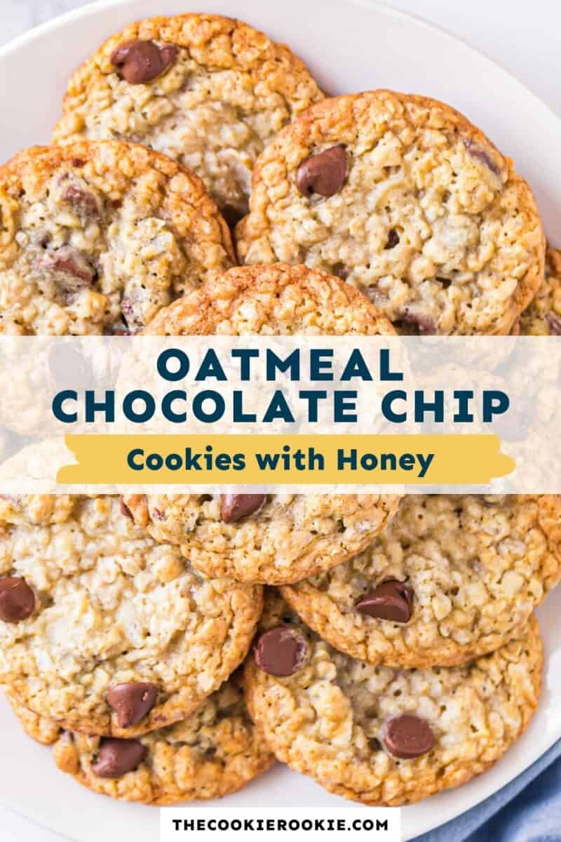 honey oatmeal chocolate chip cookies pinterest
