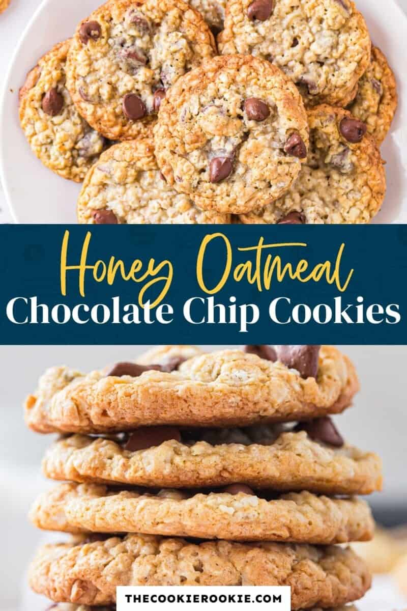 honey oatmeal chocolate chip cookies pinterest