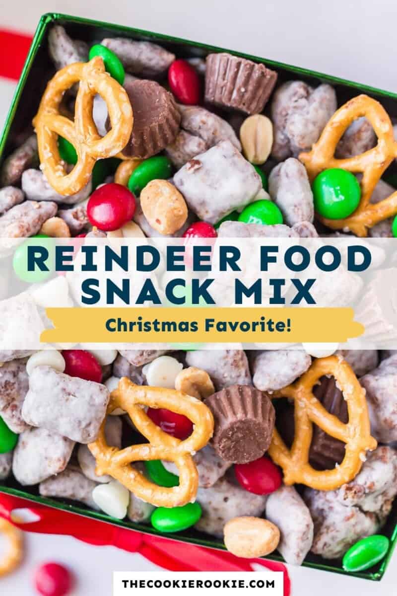 reindeer food snack mix pinterest collage