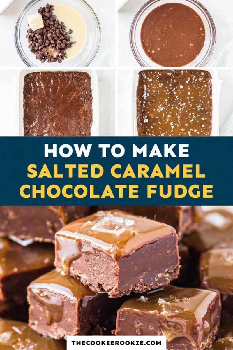 salted caramel chocolate fudge pinterest collage