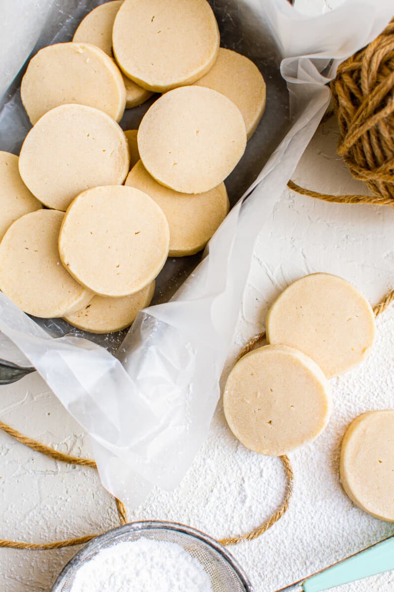 overhead image of shortbread cookies