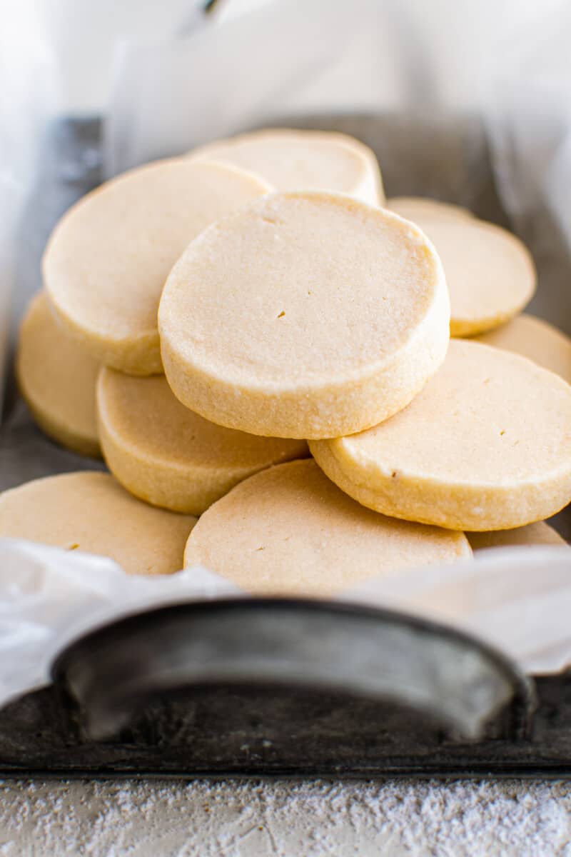 side shot of shortbread cookies