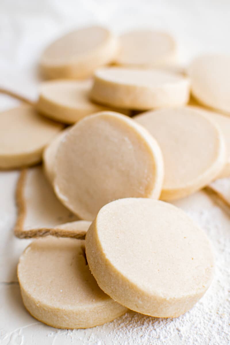 shortbread cookies on parchment