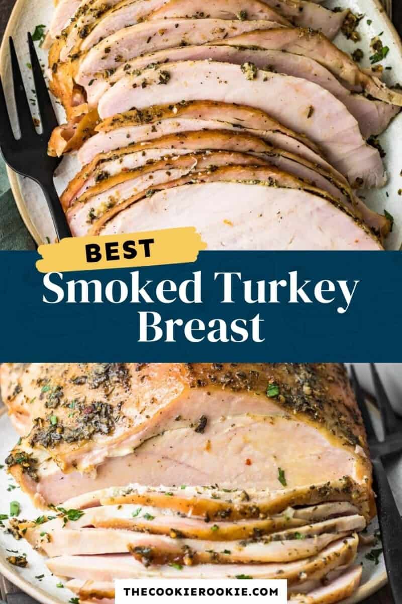 smoked turkey breast pinterest collage