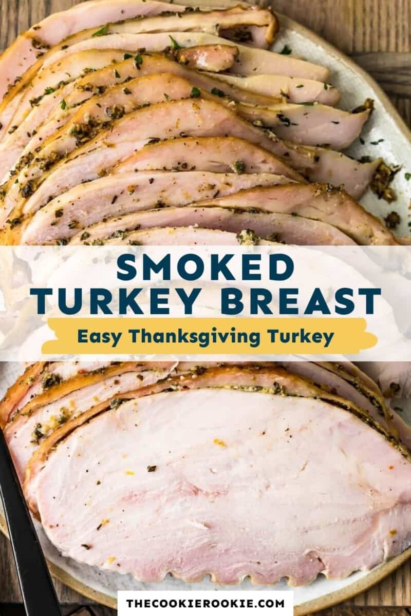 smoked turkey breast pinterest collage