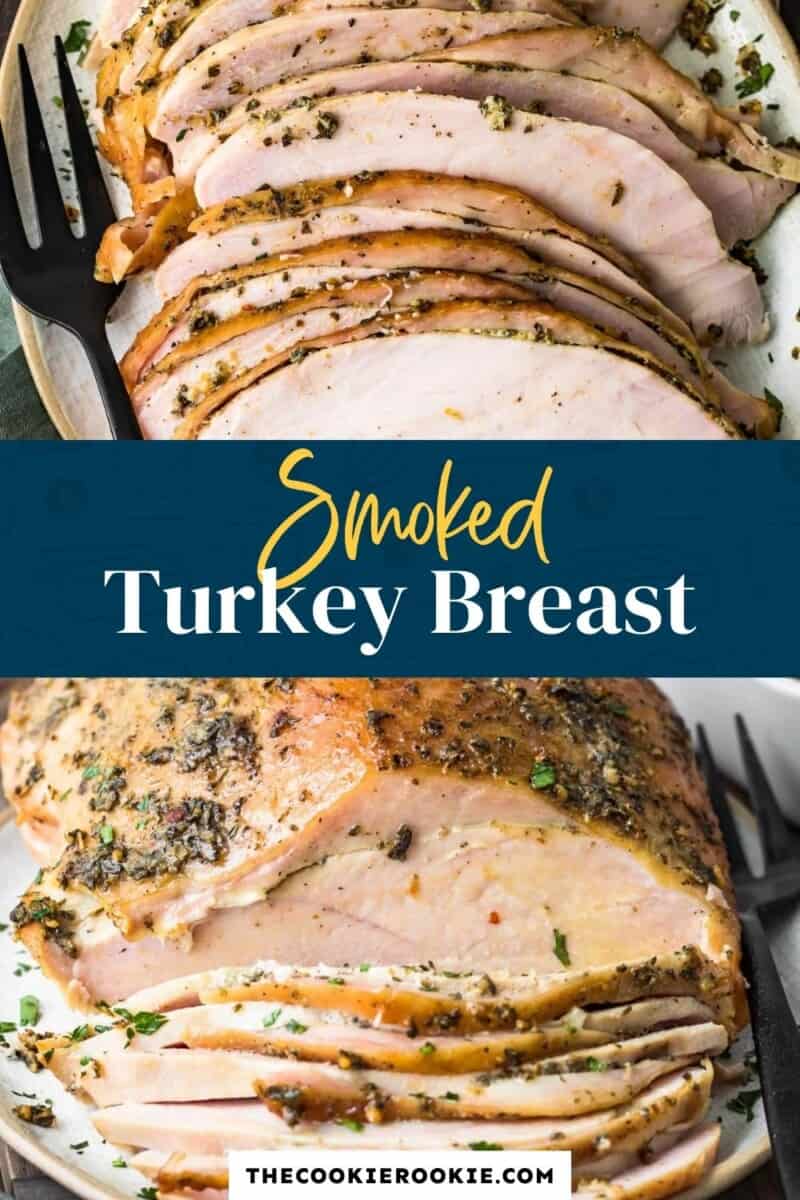 smoked turkey breast pinterest collage