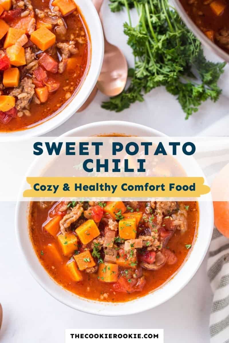 sweet potato chili pinterest collage