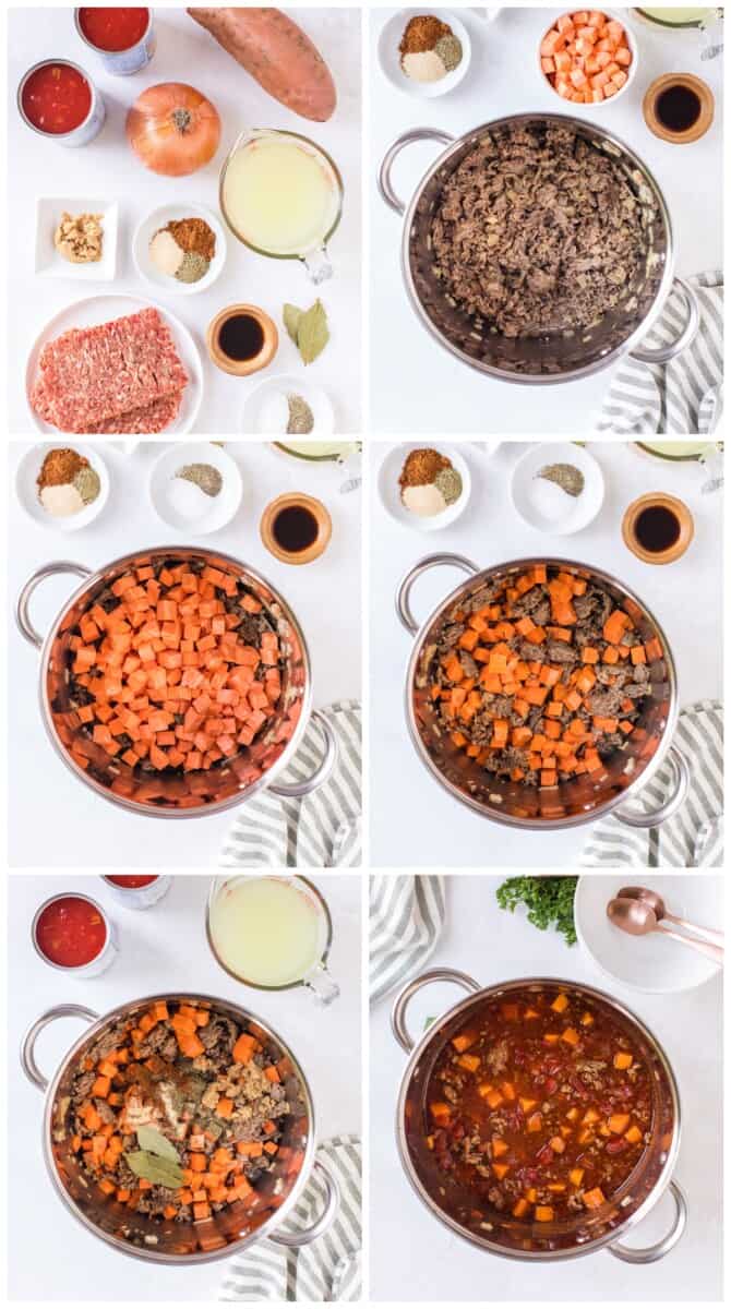 sweet potato chili step by step photos