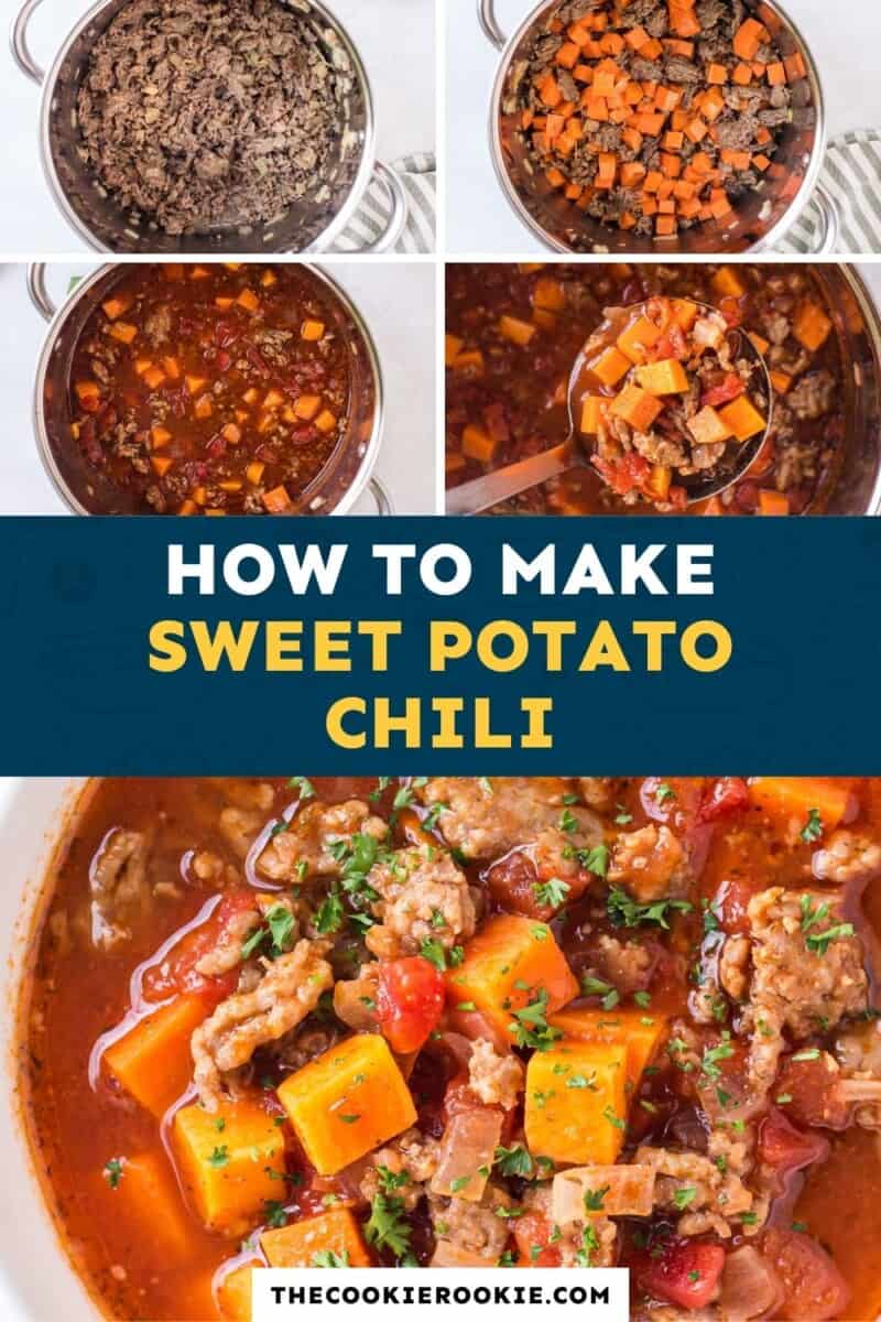 sweet potato chili pinterest collage