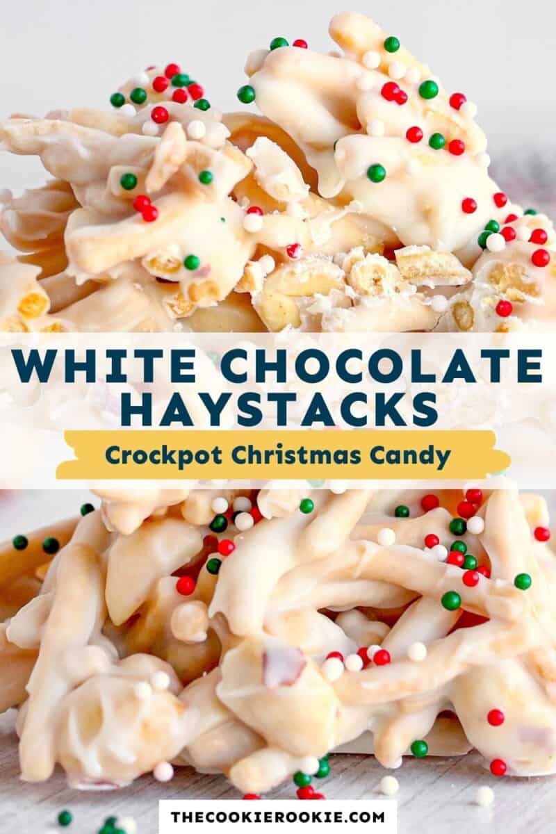 christmas crockpot white chocolate haystacks pinterest collage