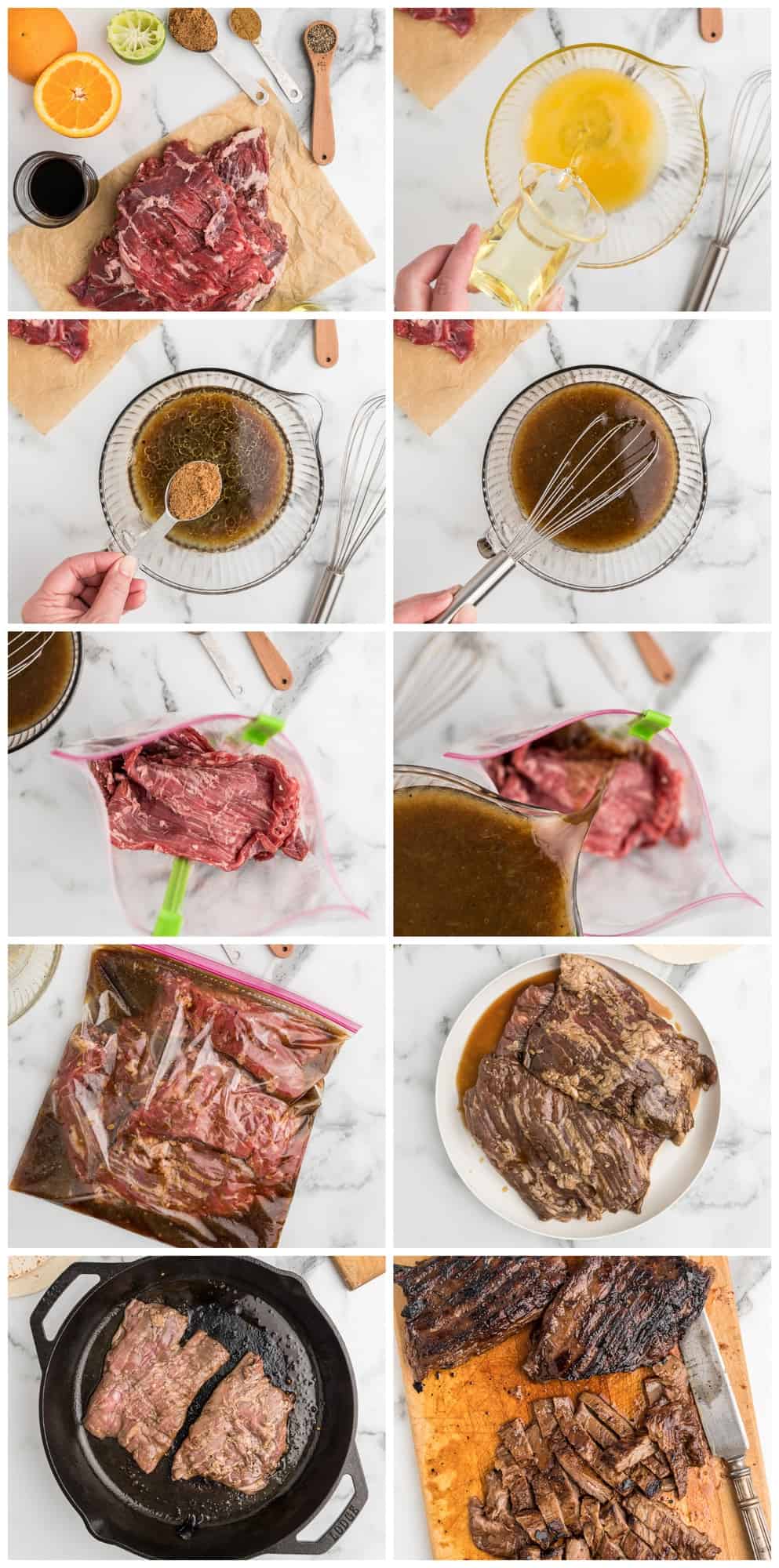 carne asada step by step process shots