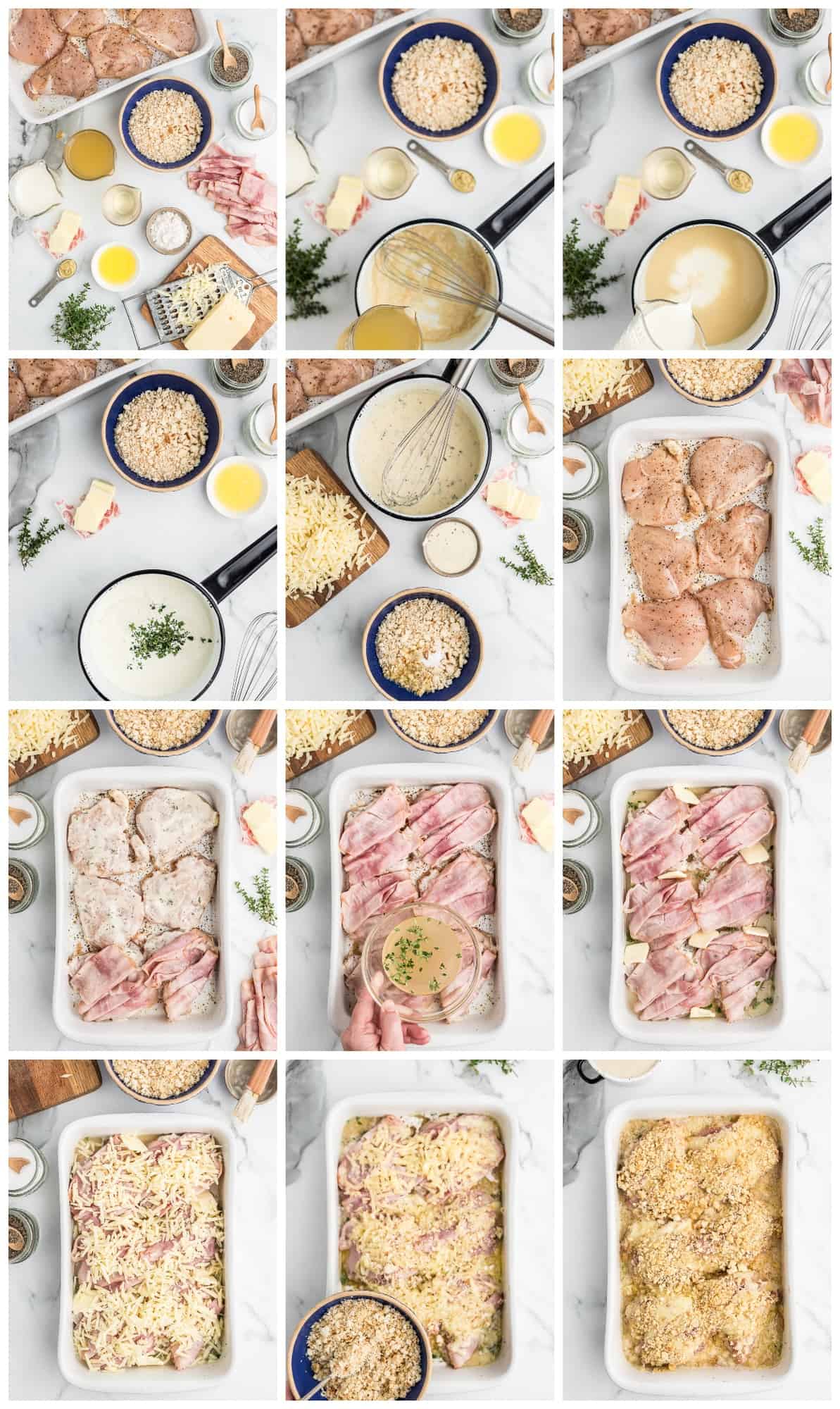 chicken cordon bleu step by step process shots