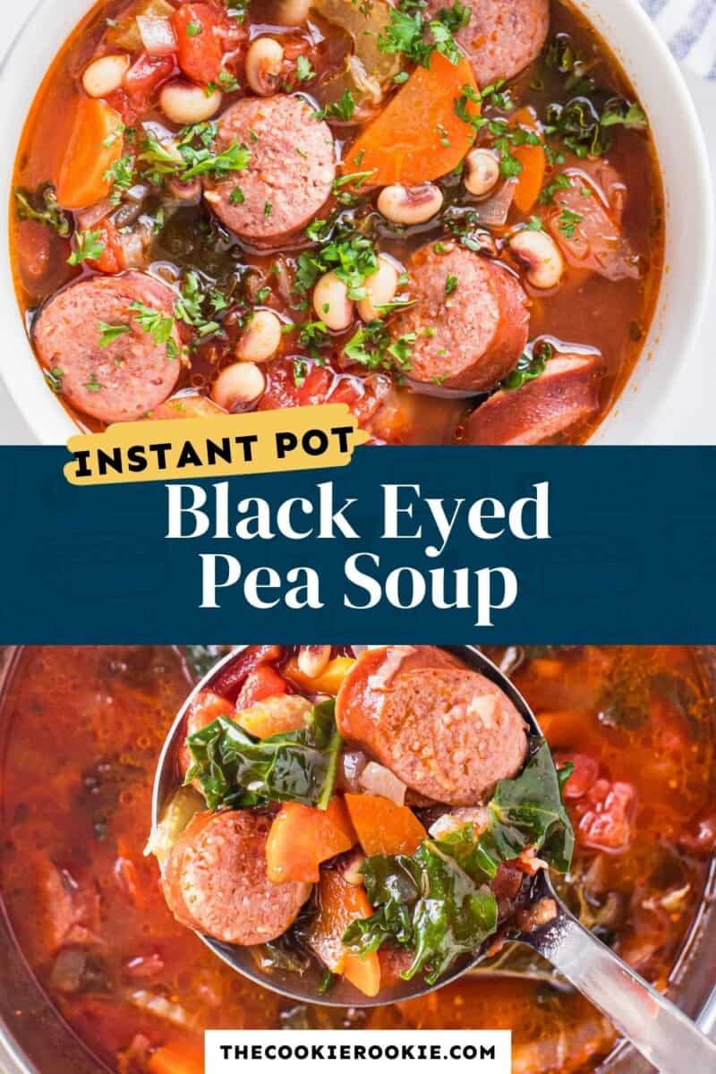 instant pot black eyed pea soup pinterest collage