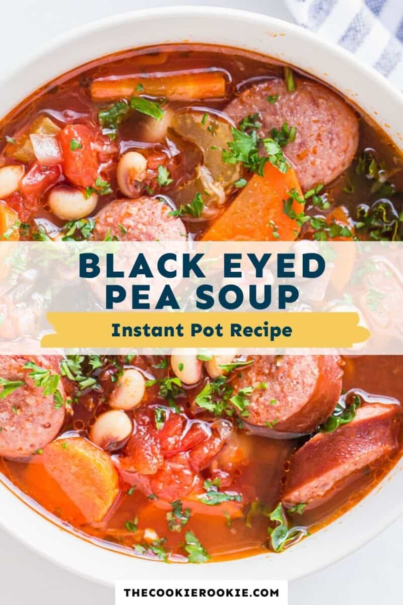 instant pot black eyed pea soup pinterest collage