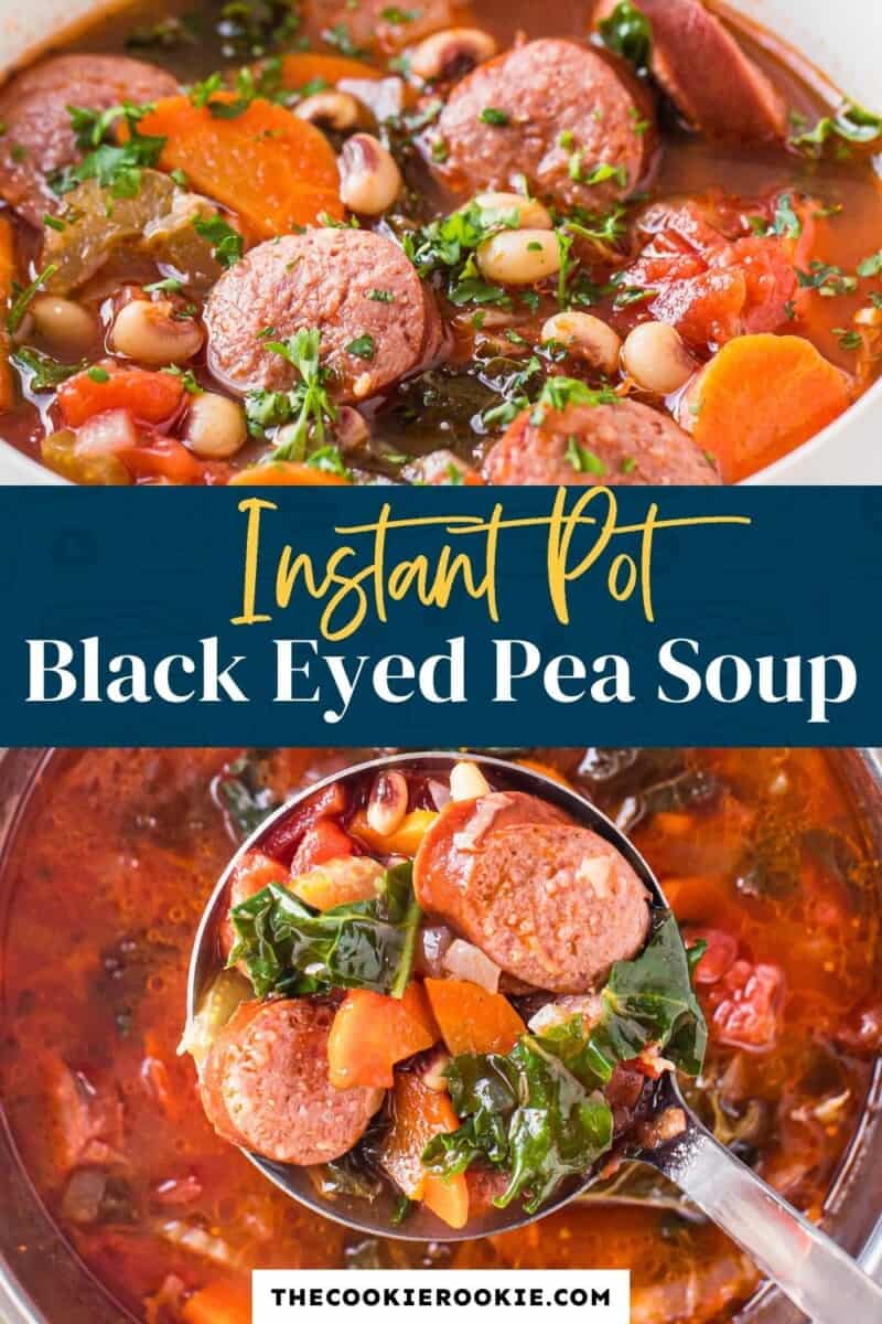 instant pot black eyed pea soup pinterest collage