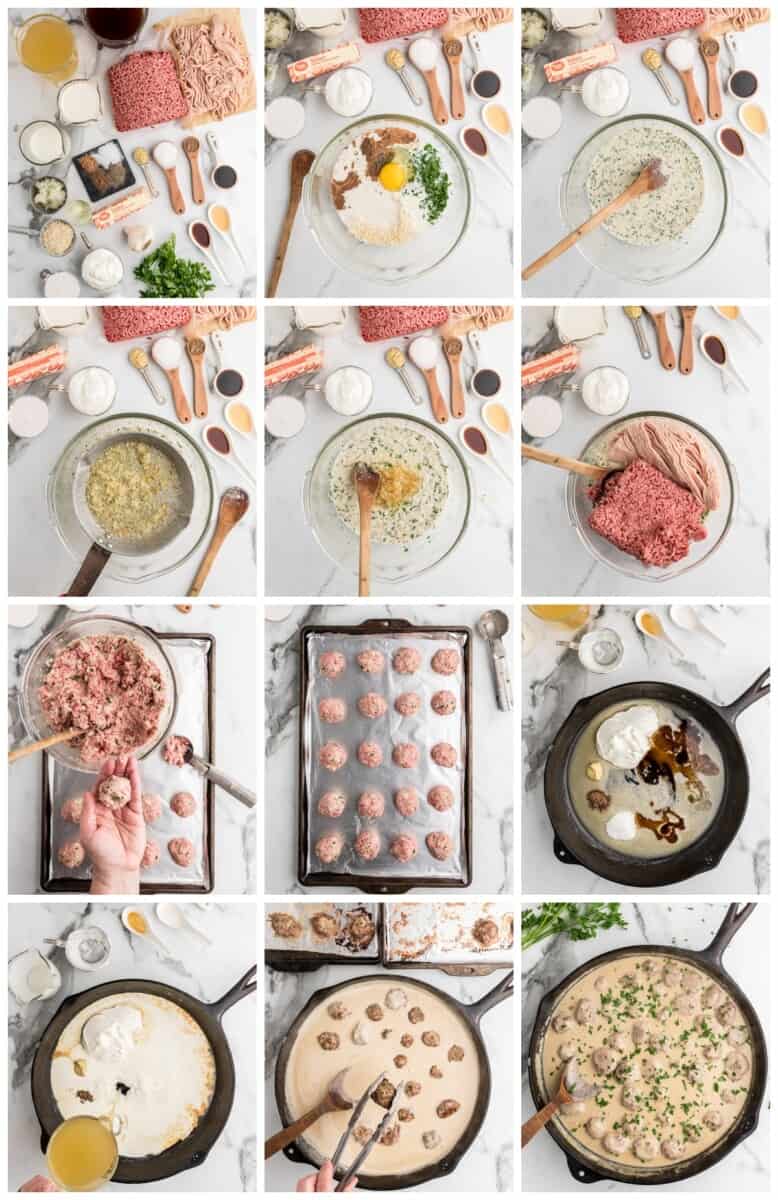 swedish meatballs step by step process shots