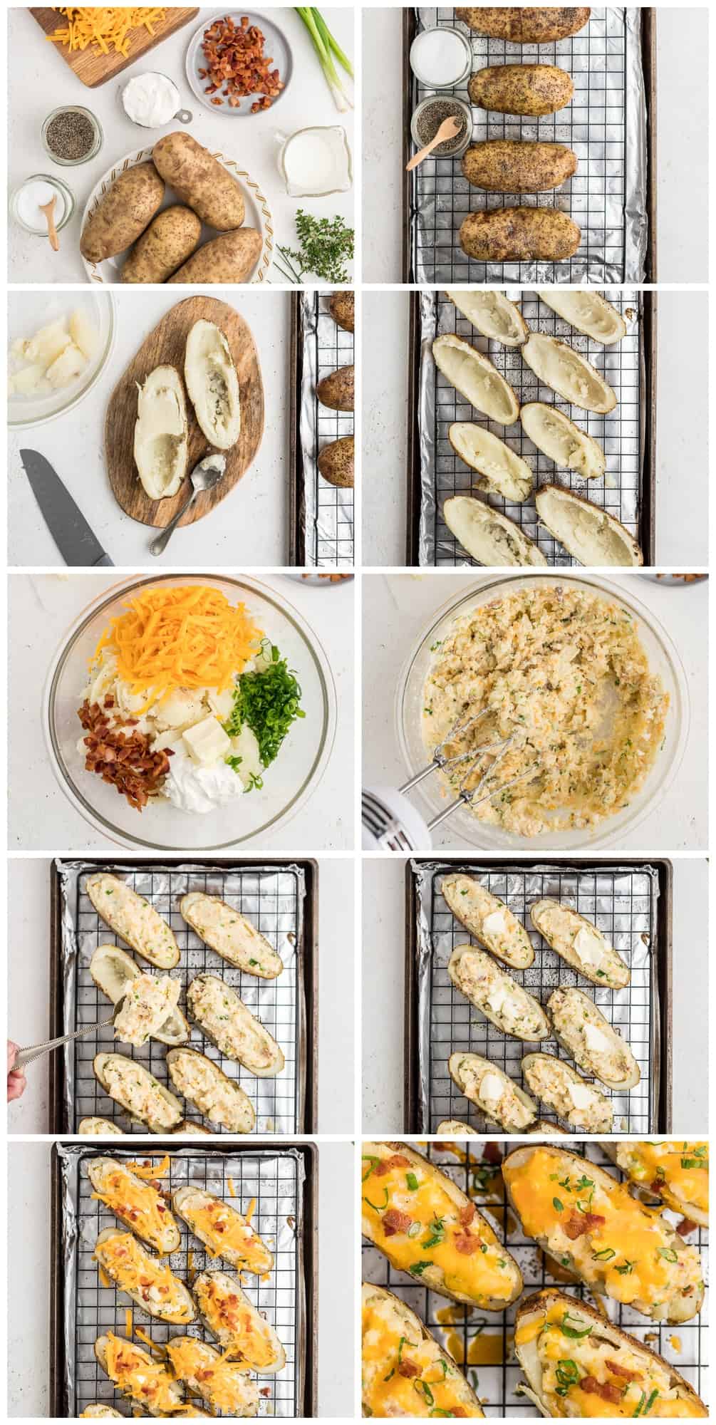 twice baked potatoes step by step process shots