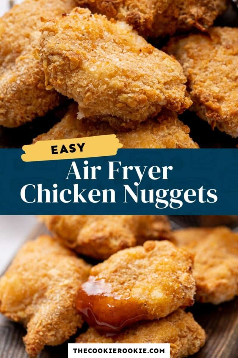 air fryer chicken nuggets pinterest collage