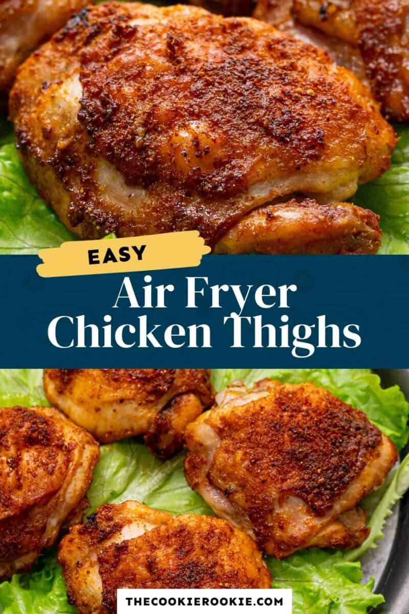 air fryer chicken thighs pinterest collage