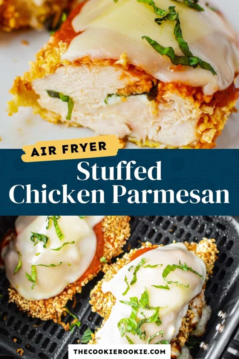 air fryer chicken parmesan pinterest collage