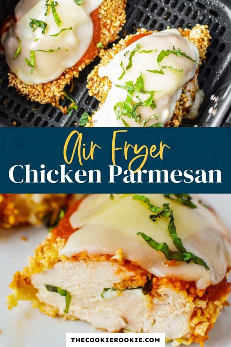 air fryer chicken parmesan pinterest collage