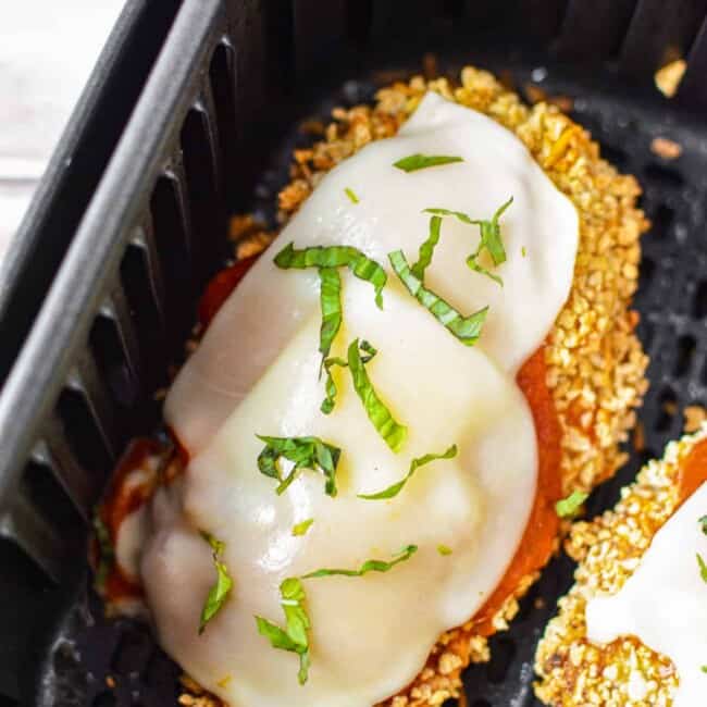 air fryer stuffed chicken parmesan in air fryer